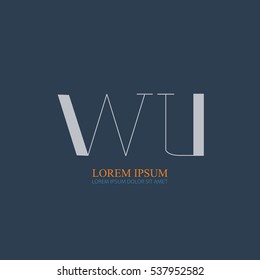 initial letter Wu logo design for company identity