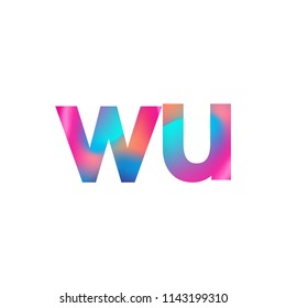 Initial Letter WU Logo Lowercase colorful design, Modern and Simple Logo Design.
