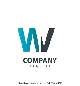 Initial Letter WV Design Logo