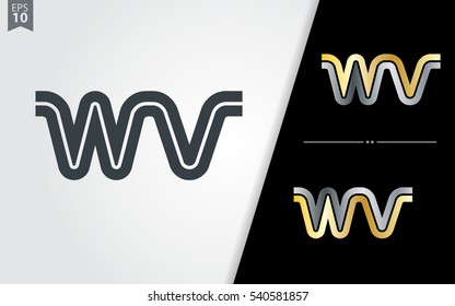 Initial Letter WV Linked Design Logo Company