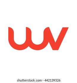 initial letter wv linked round lowercase logo red