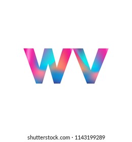 Initial Letter WV Logo Lowercase colorful design, Modern and Simple Logo Design.
