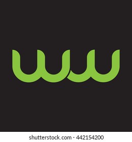 initial letter ww linked round lowercase logo green