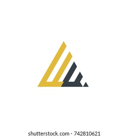 Initial Letter WW Linked Triangle Design Logo