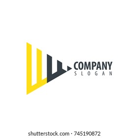 Initial Letter WW Linked Triangle Design Logo