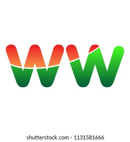Initial Letter WW Logo Lowercase, colorful logotype Modern and Simple Logo Design.