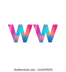 Initial Letter WW Logo Lowercase colorful design, Modern and Simple Logo Design.
