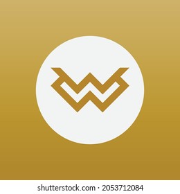 Initial Letter ww, minimal app logo, creative design, monogram, negative space icon, unique alphabetic symbol, vector, illustration, template, abstract