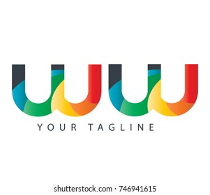 Initial Letter WW Rounded Design Logo