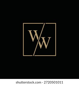 Anfangsbuchstabe WW Serif Schriftart Logo Design, Quadrat Linie Grafik Symbol