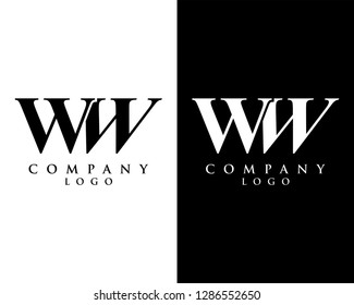 initial letter ww, w logotype company name black and white design. vector logo for business and company identity