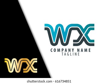 Initial Letter WX Linked Design Logo