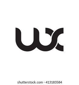 initial letter wx linked round lowercase monogram logo black