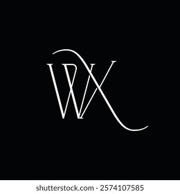 Initial letter WX logo design 