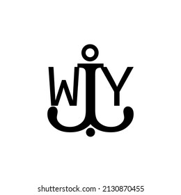 Initial letter WY anchor simple logo.