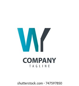 Initial Letter WY Design Logo