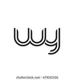 Initial letter wy, linked outline rounded lowercase, monogram black