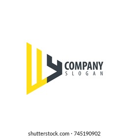 Initial Letter WY Linked Triangle Design Logo