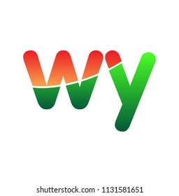 Initial Letter WY Logo Lowercase, colorful logotype Modern and Simple Logo Design.