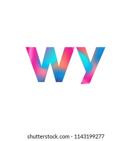 Initial Letter WY Logo Lowercase colorful design, Modern and Simple Logo Design.
