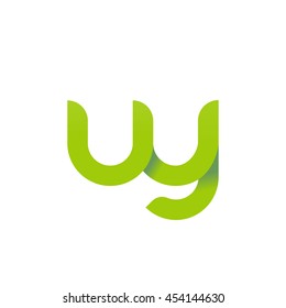 initial letter wy modern linked circle round lowercase logo green