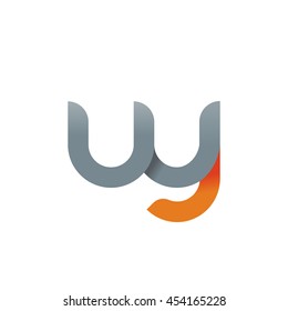 initial letter wy modern linked circle round lowercase logo orange gray