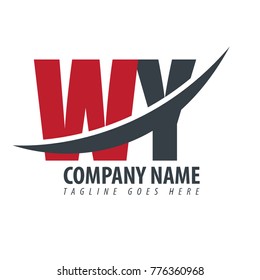 Initial Letter WY Overlapping Logo