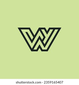 Initial letter WY or YW monogram logo