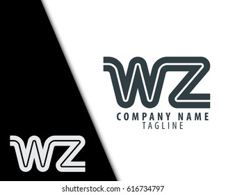 Initial Letter WZ Linked Design Logo