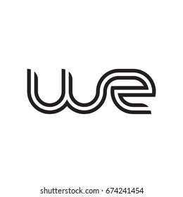 Initial letter wz, linked outline rounded lowercase, monogram black