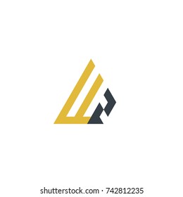 Initial Letter WZ Linked Triangle Design Logo