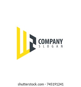 Initial Letter WZ Linked Triangle Design Logo