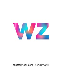 Initial Letter WZ Logo Lowercase colorful design, Modern and Simple Logo Design.
