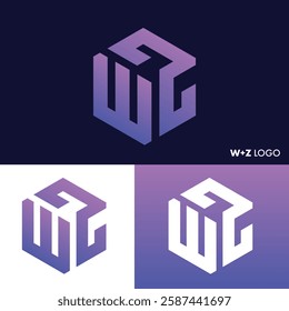 Initial Letter WZ Logo or ZW Logo Design Vector Template