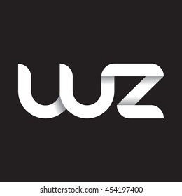 initial letter wz modern linked circle round lowercase logo white black