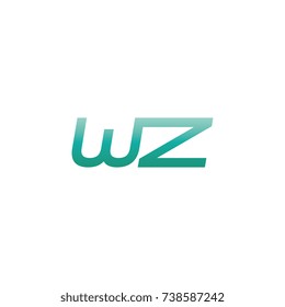 initial letter wz thin logo design