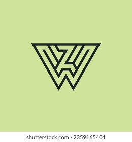 Initial letter WZ or ZW monogram logo