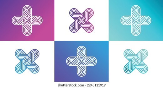 Letra inicial X o alfabeto X. Diseño del logotipo del vector