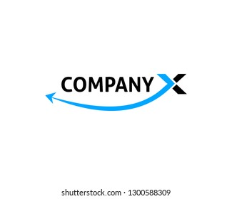 Initial letter X with arrow logo template design