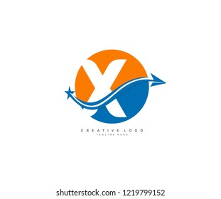 Initial Letter X Arrow Star Swoosh Linked Circle Corporate Logo