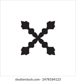 Initial Letter X with Arrows Right and Left