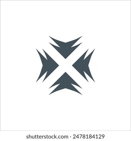 Initial Letter X with Arrows Right and Left