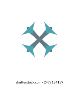 Initial Letter X with Arrows Right and Left