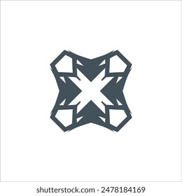 Initial Letter X with Arrows Right and Left
