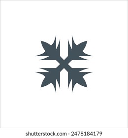 Initial Letter X with Arrows Right and Left