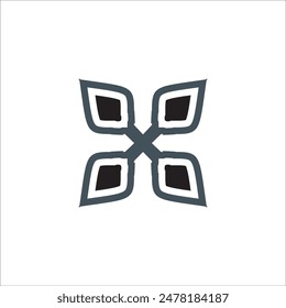 Initial Letter X with Arrows Right and Left