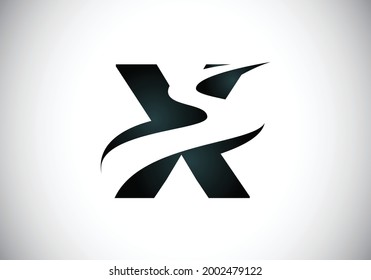 Letra inicial X con diseño vectorial de diseño de logotipo de retroceso S o de ruta, símbolo alfabético gráfico para identidad empresarial