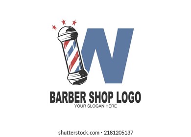 initial Letter X barber shop logo