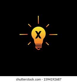 initial letter X in the bulb lamp logo vector inspiration