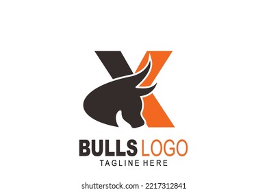 initial Letter X bulls logo